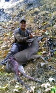JoJo with bow hunt buck